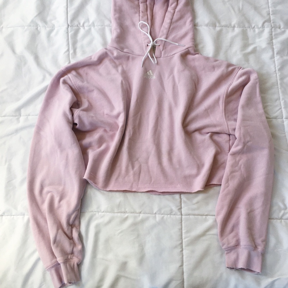 Adidas oversized cropped sweatshirt/hoodie